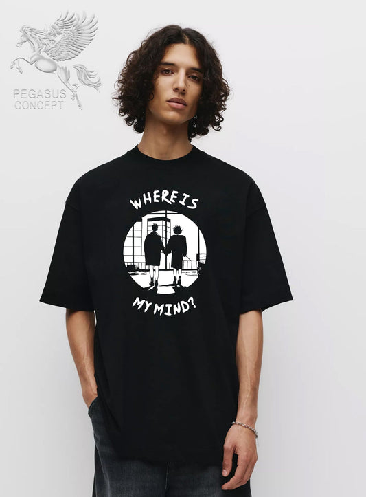 Μπλούζα μακό Premium ποιότητας σε χρώμα μαύρο με τύπωμα Where is my Mind