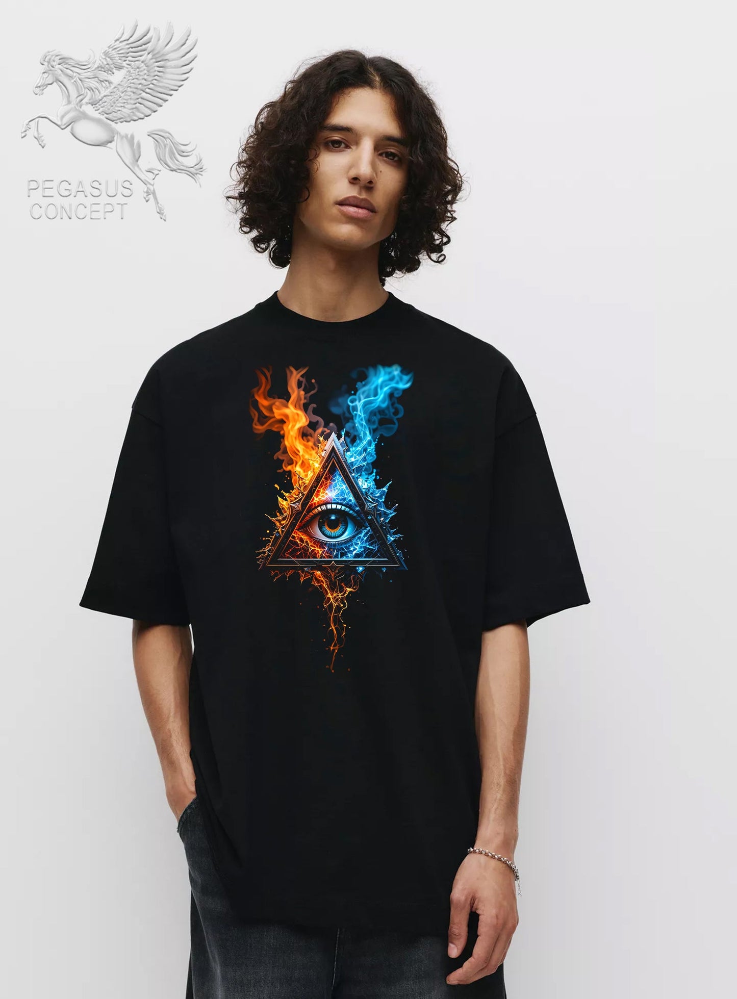 Μπλούζα μακό Premium ποιότητας σε χρώμα μαύρο με τύπωμα All seeing Eye Art