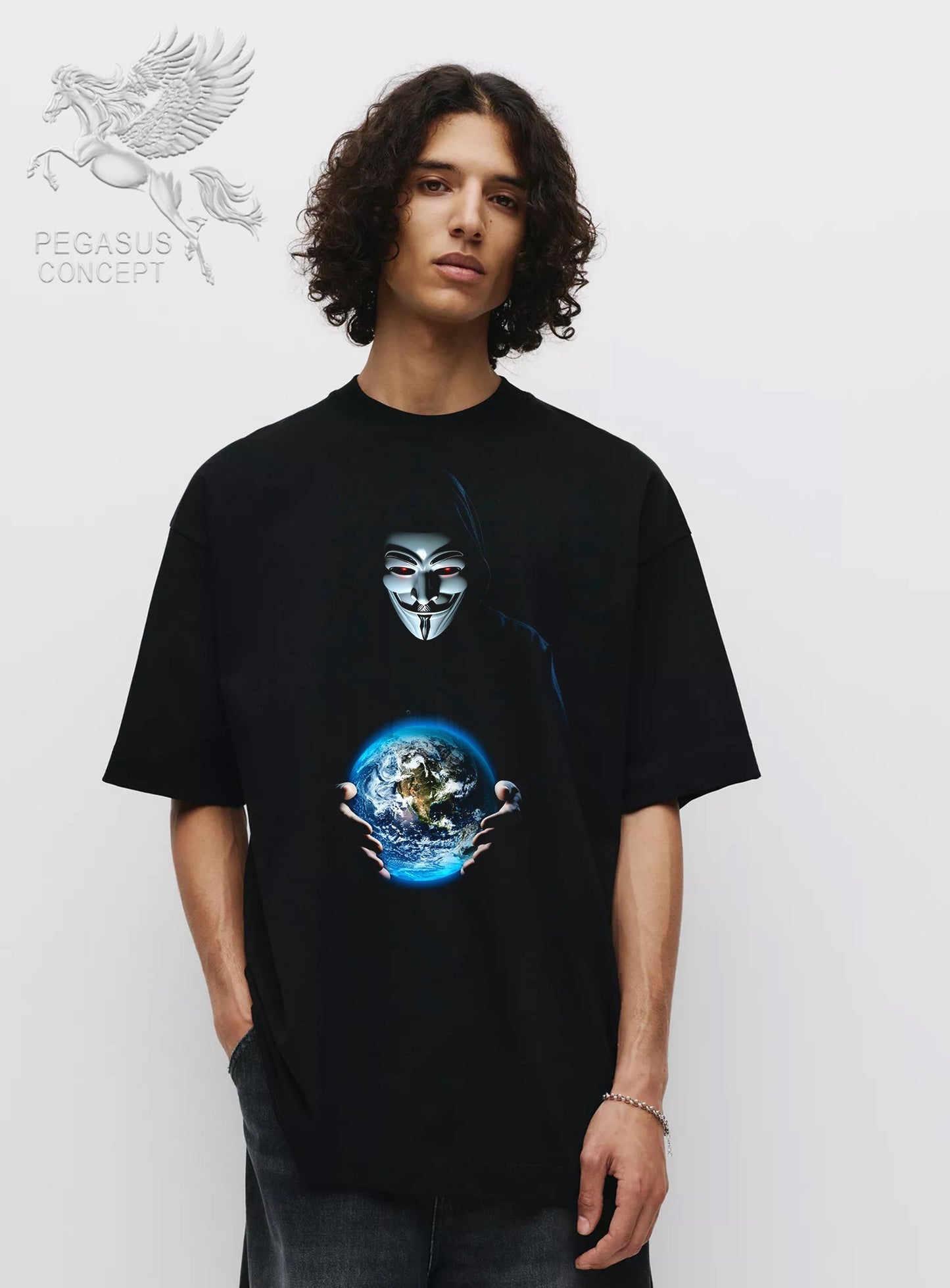 Μπλούζα μακό Premium ποιότητας σε χρώμα μαύρο με τύπωμα V for Vendeta