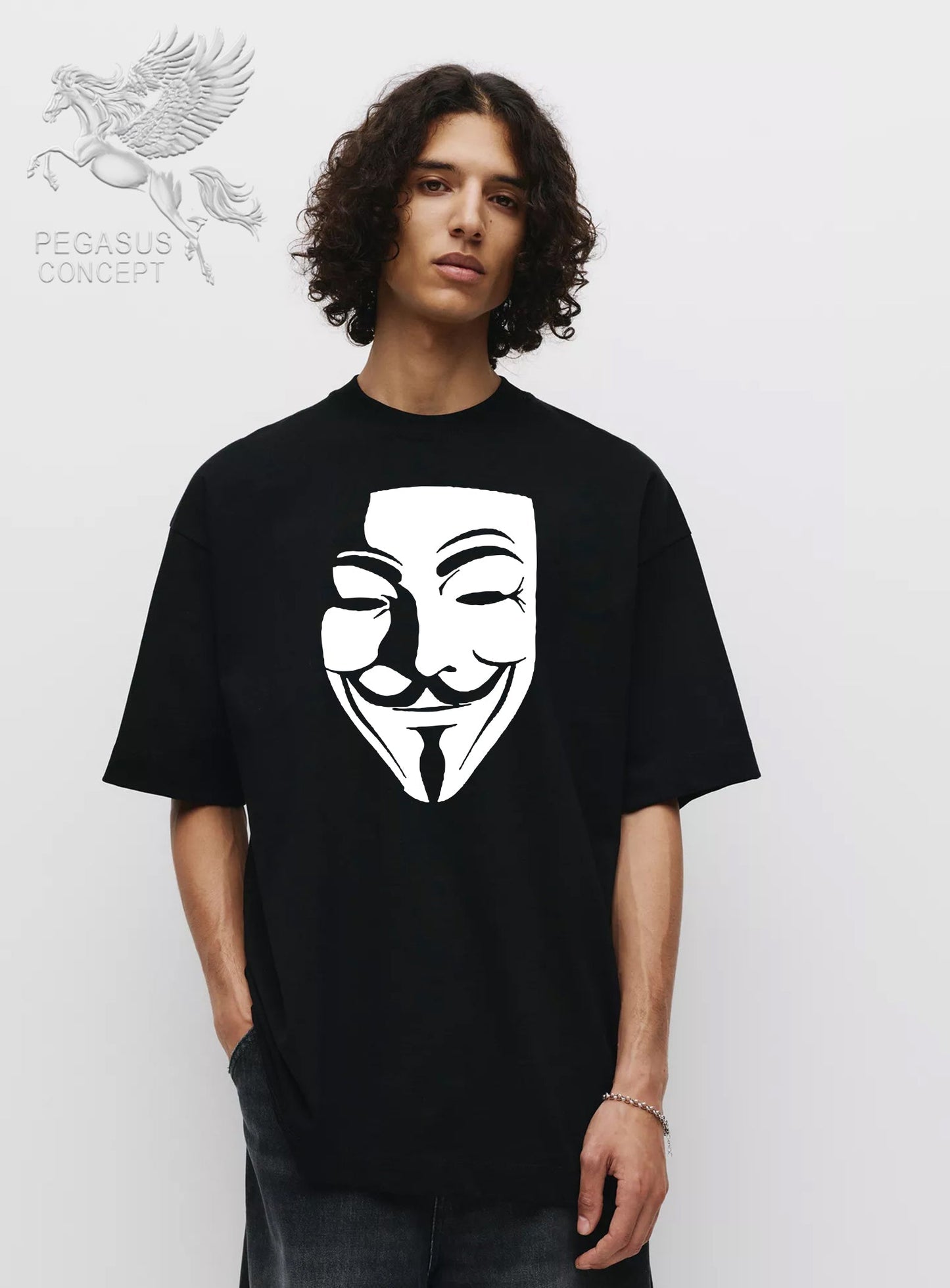 Μπλούζα μακό Premium ποιότητας σε χρώμα μαύρο με τύπωμα V for Vendeta