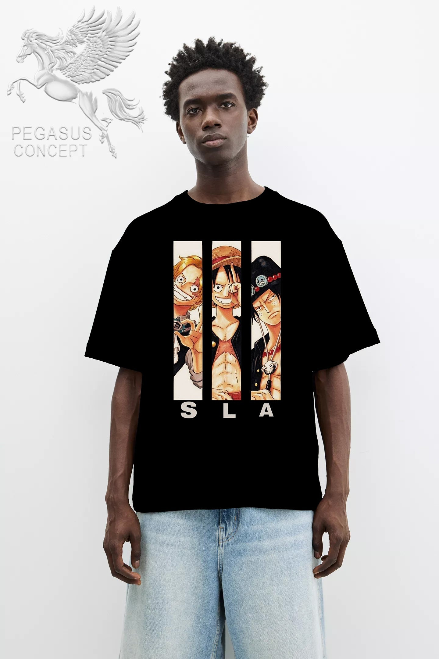 Μπλούζα μακό Premium ποιότητας σε χρώμα μαύρο με τύπωμα One Piece