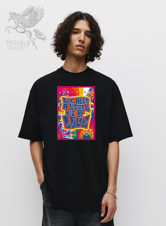 Μπλούζα μακό Premium ποιότητας σε χρώμα μαύρο με τύπωμα Art Love