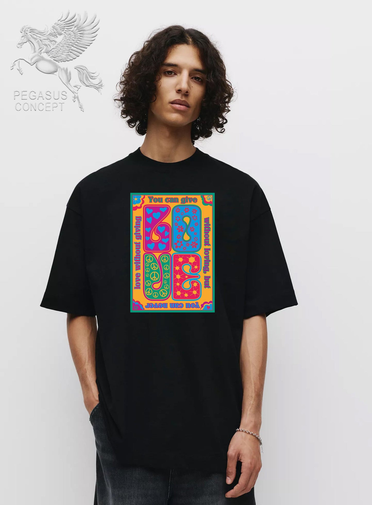 Μπλούζα μακό Premium ποιότητας σε χρώμα μαύρο με τύπωμα Art Love