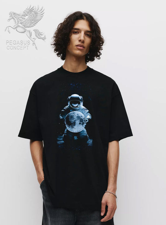 Μπλούζα μακό Premium ποιότητας σε χρώμα μαύρο με τύπωμα Astronaut Art