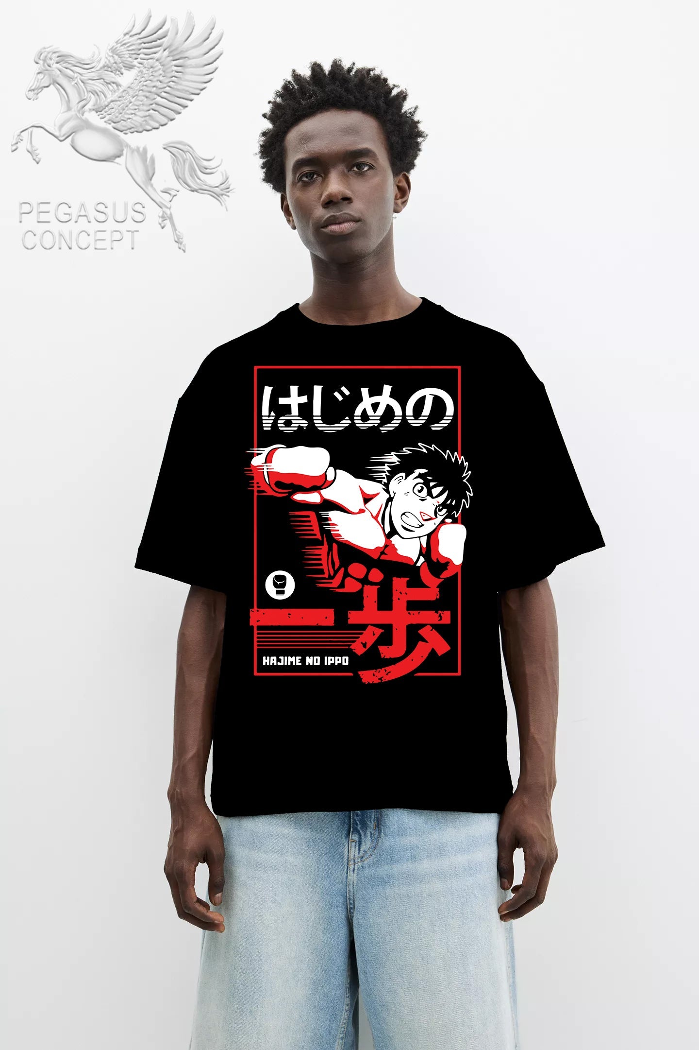 Μπλούζα μακό Premium ποιότητας σε χρώμα μαύρο με τύπωμα Hajime