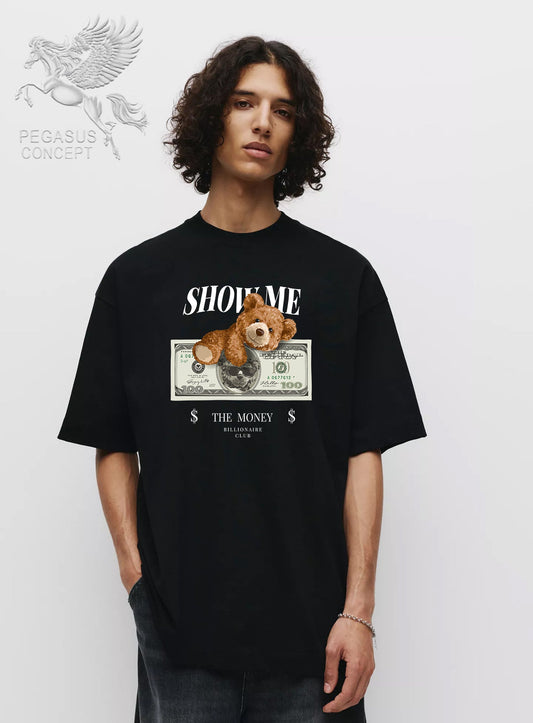 Μπλούζα μακό Premium ποιότητας σε χρώμα μαύρο με τύπωμα Teddy Bear