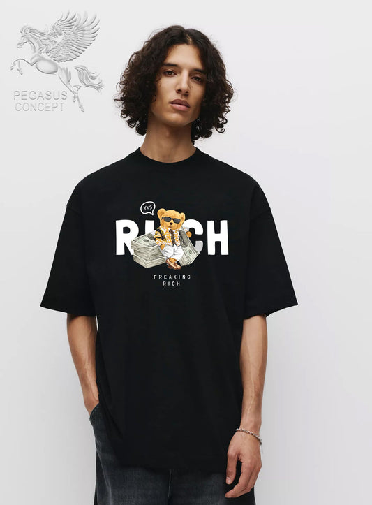 Μπλούζα μακό Premium ποιότητας σε χρώμα μαύρο με τύπωμα Teddy Bear