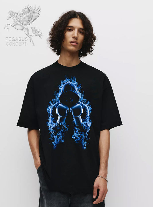 Μπλούζα μακό Premium ποιότητας σε χρώμα μαύρο με τύπωμα Boxer Art