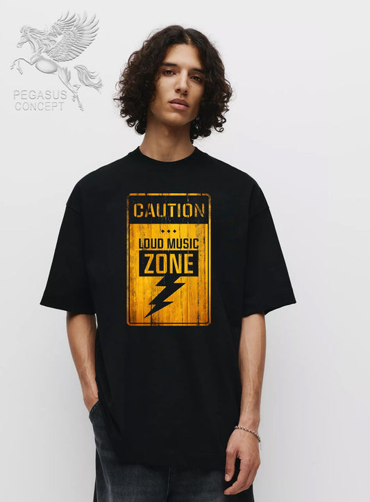 Μπλούζα μακό Premium ποιότητας σε χρώμα μαύρο με τύπωμα Loud Music Zone