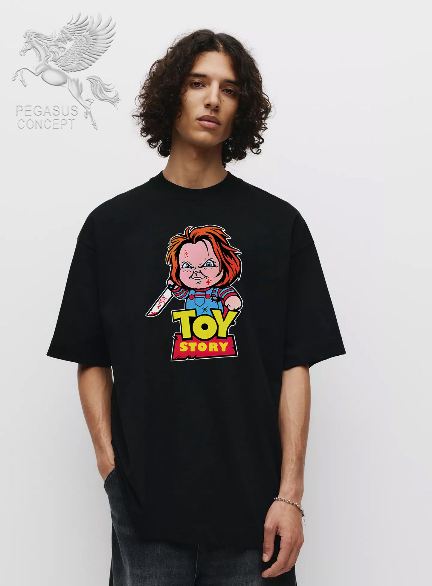 Μπλούζα μακό Premium ποιότητας σε χρώμα μαύρο με τύπωμα Toy Story Horror