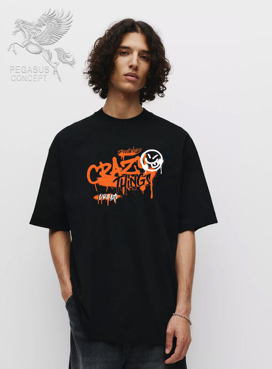 Μπλούζα μακό Premium ποιότητας σε χρώμα μαύρο με τύπωμα Urban Crazy Things