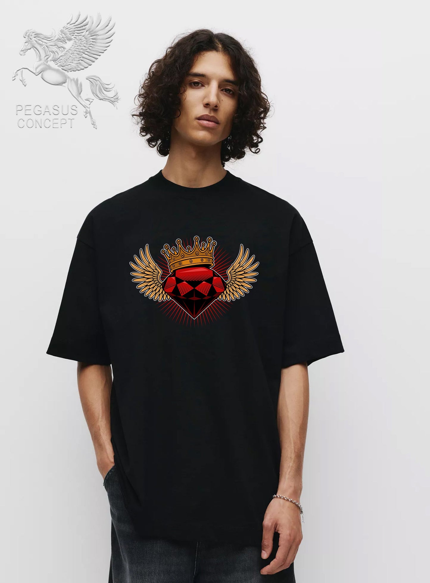 Μπλούζα μακό Premium ποιότητας σε χρώμα μαύρο με τύπωμα Diamont Urban Pop Art