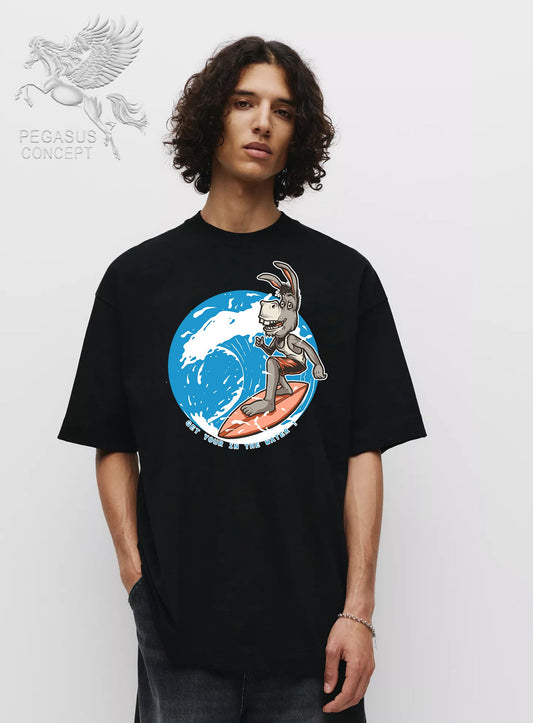 Μπλούζα μακό Premium ποιότητας σε χρώμα μαύρο με τύπωμα Donkey