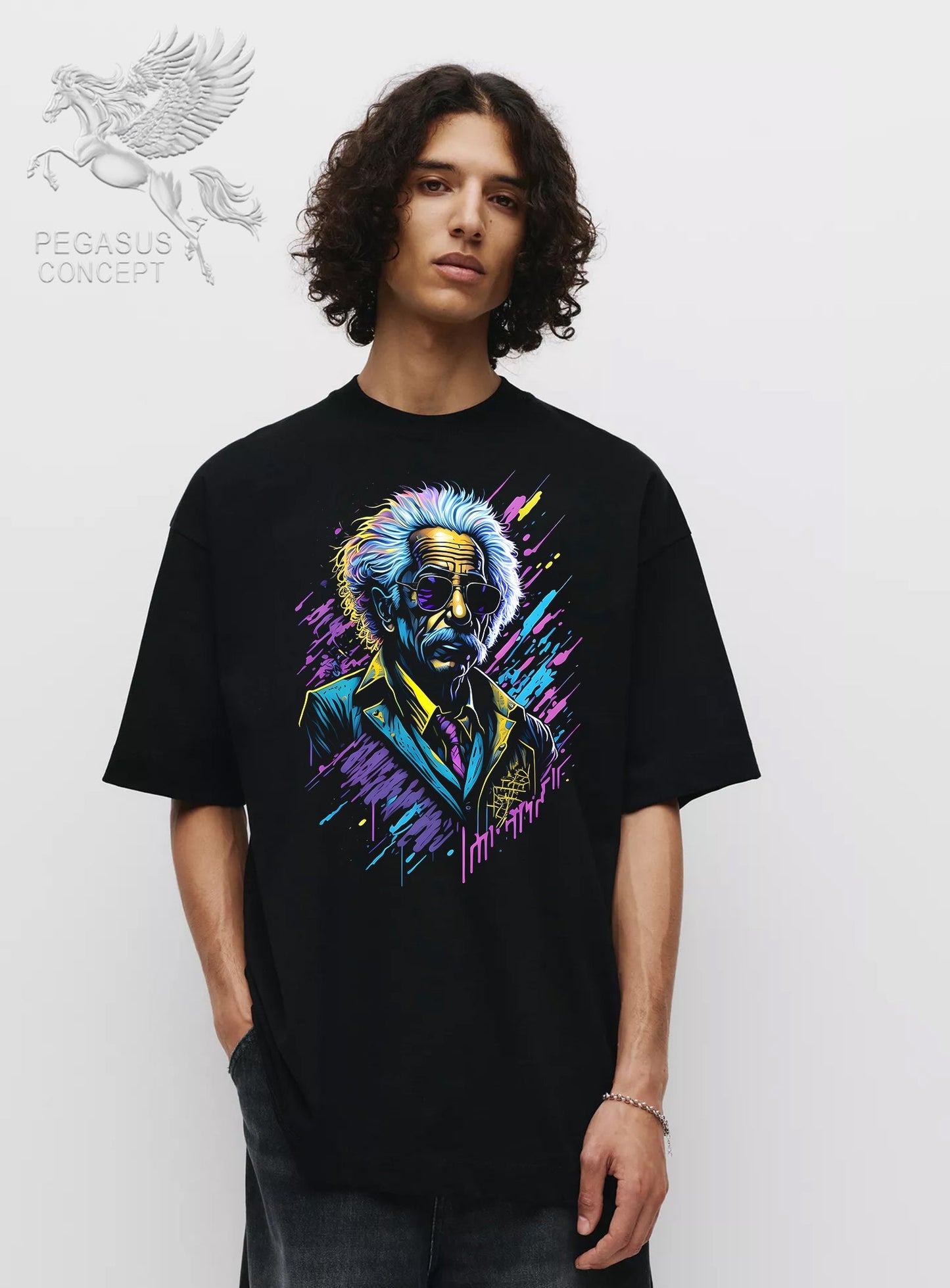 Μπλούζα μακό Premium ποιότητας σε χρώμα μαύρο με τύπωμα Eistein