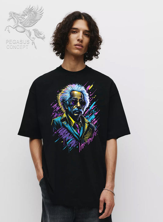 Μπλούζα μακό Premium ποιότητας σε χρώμα μαύρο με τύπωμα Eistein