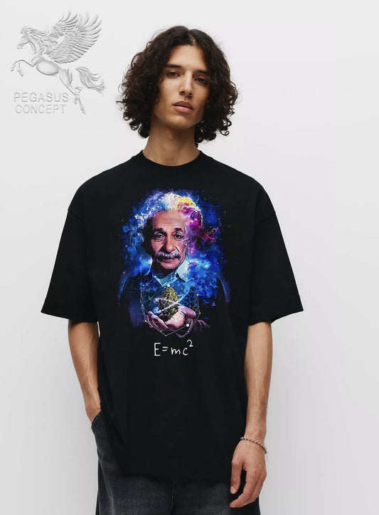 Μπλούζα μακό Premium ποιότητας σε χρώμα μαύρο με τύπωμα Eistein