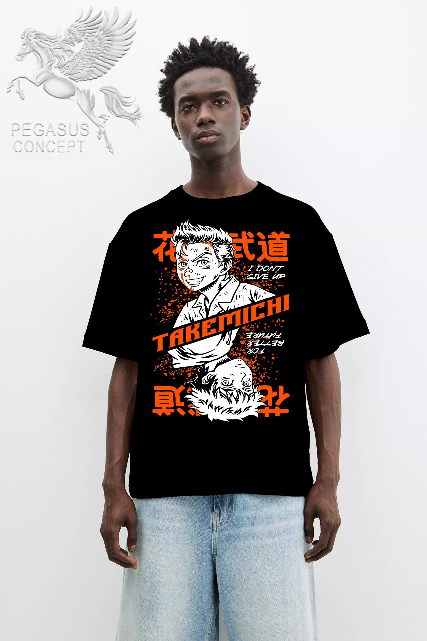 Μπλούζα μακό Premium ποιότητας σε χρώμα μαύρο με τύπωμα Takemichi