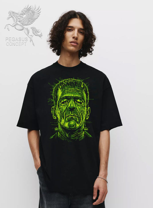 Μπλούζα μακό Premium ποιότητας σε χρώμα μαύρο με τύπωμα Frankestein