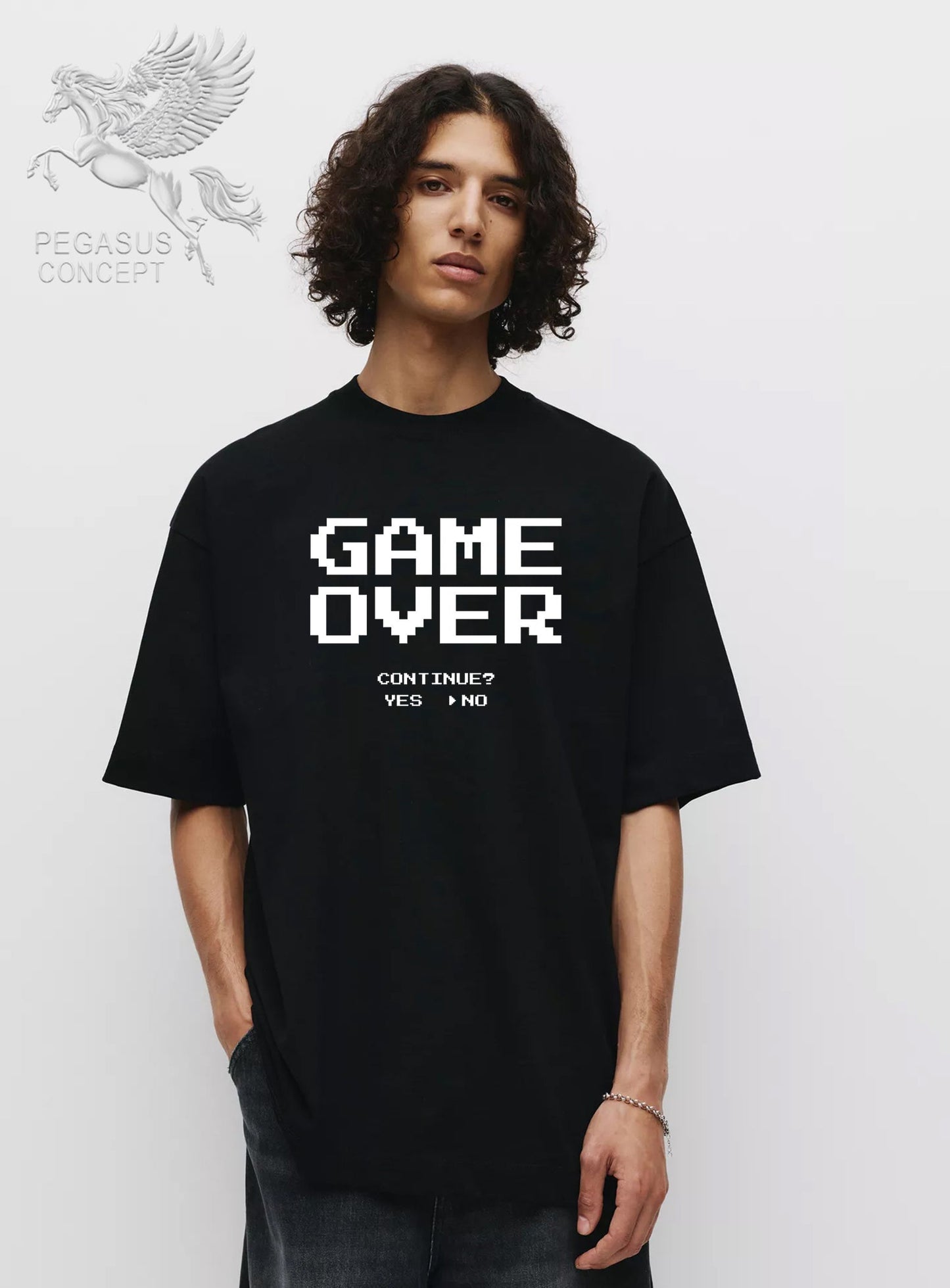 Μπλούζα μακό Premium ποιότητας σε χρώμα μαύρο με τύπωμα Game Over