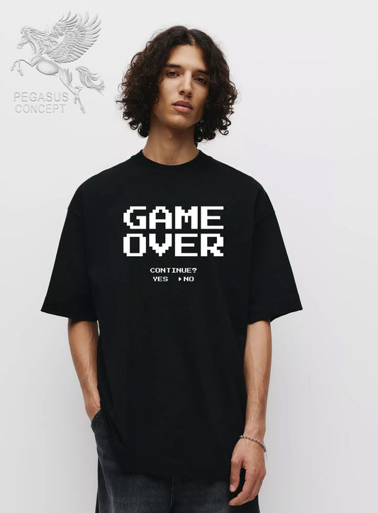 Μπλούζα μακό Premium ποιότητας σε χρώμα μαύρο με τύπωμα Game Over