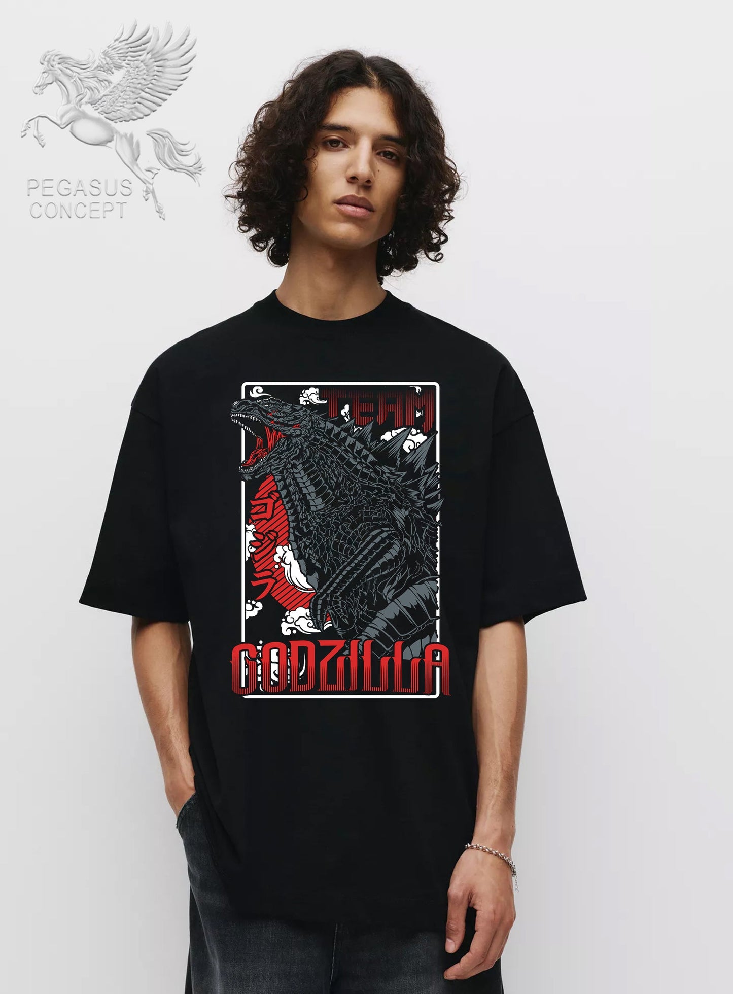 Μπλούζα μακό Premium ποιότητας σε χρώμα μαύρο με τύπωμα Team Godgila