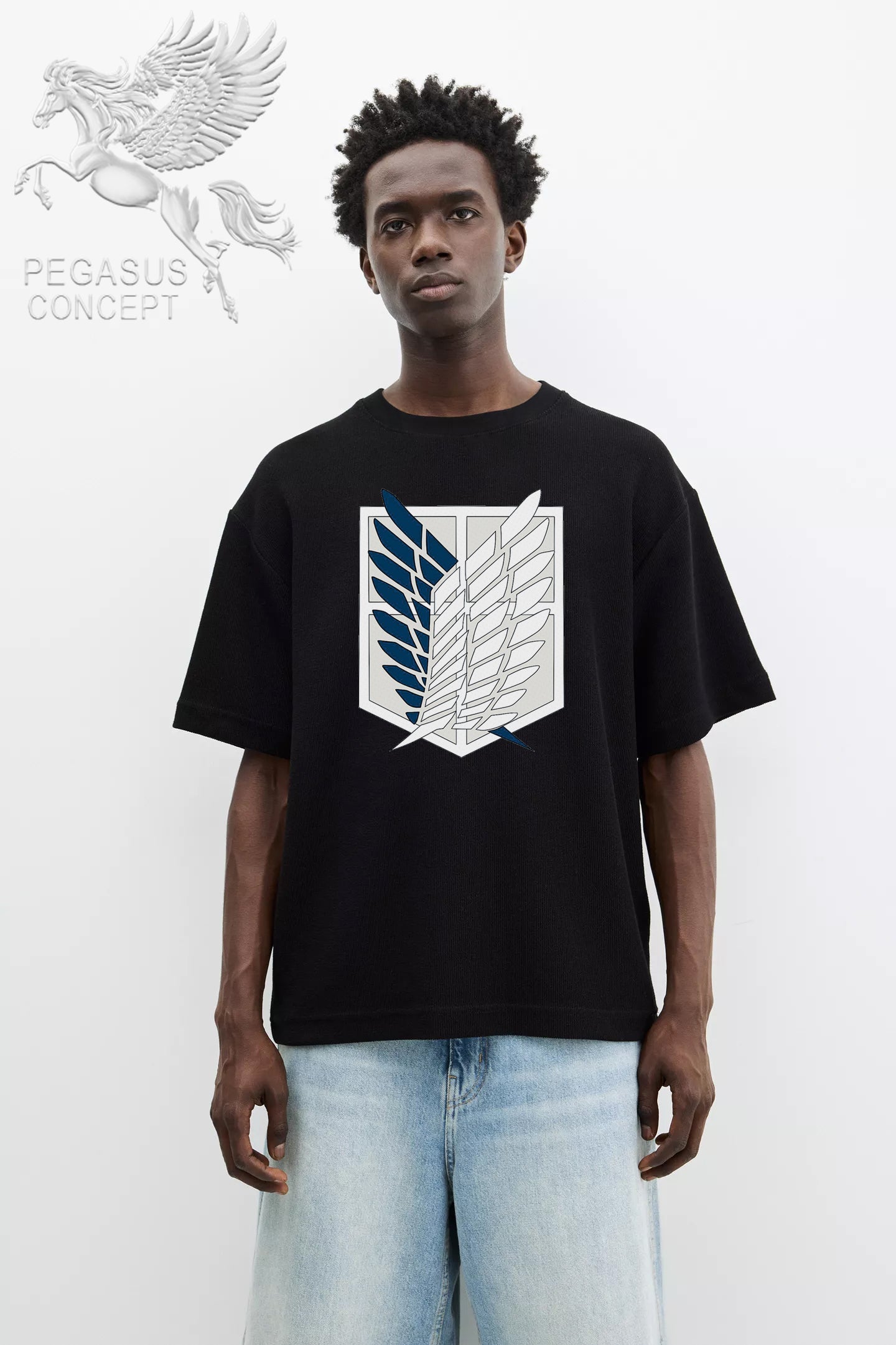 Μπλούζα μακό Premium ποιότητας σε χρώμα μαύρο με τύπωμα Attack on Titan