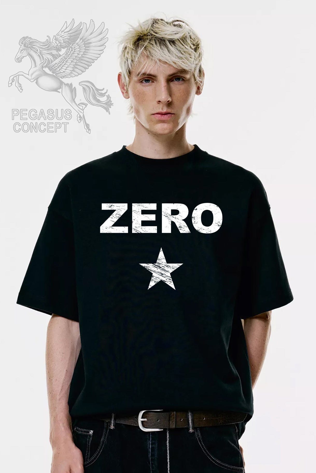 Μπλούζα μακό Premium ποιότητας σε χρώμα μαύρο με τύπωμα Zero Star