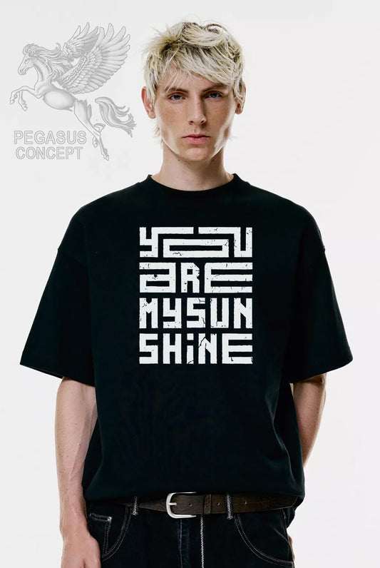 Μπλούζα μακό Premium ποιότητας σε χρώμα μαύρο με τύπωμα You are my sunshine