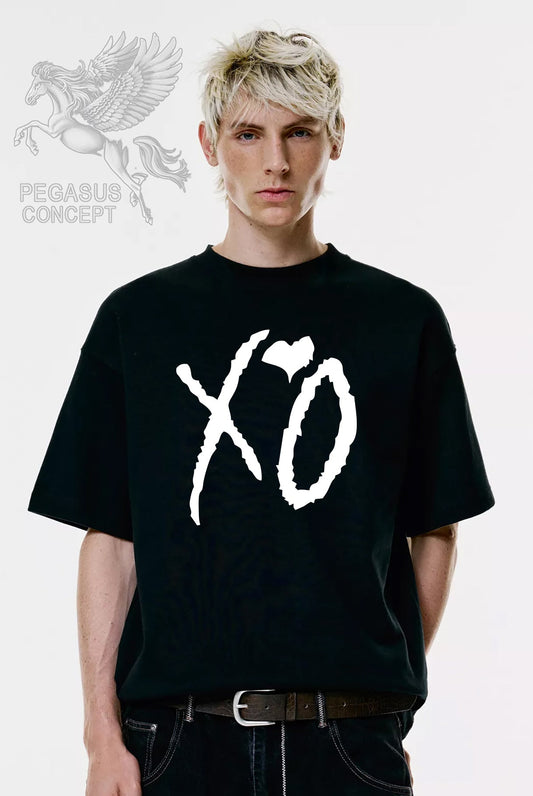 Μπλούζα μακό Premium ποιότητας σε χρώμα μαύρο με τύπωμα XO