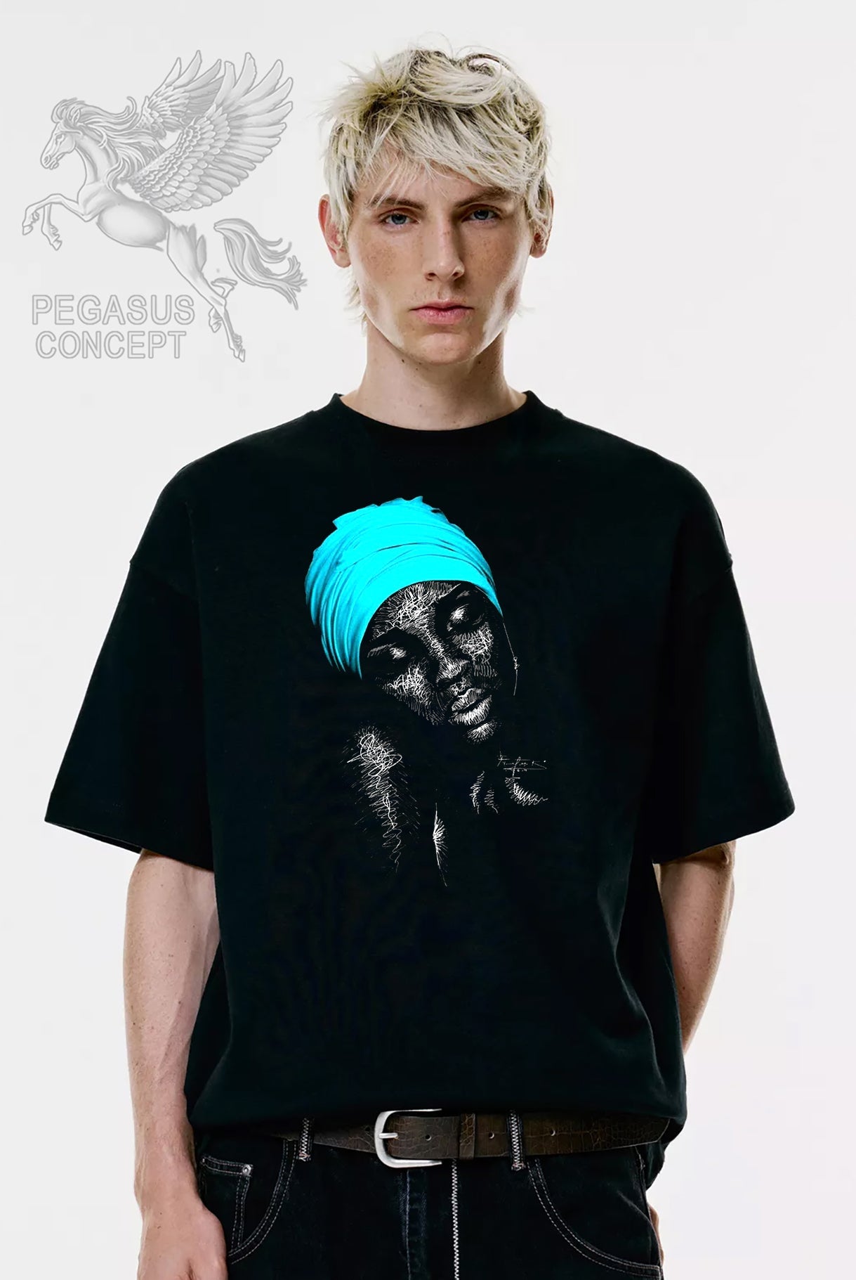 Μπλούζα μακό Premium ποιότητας σε χρώμα μαύρο με τύπωμα Woman Art