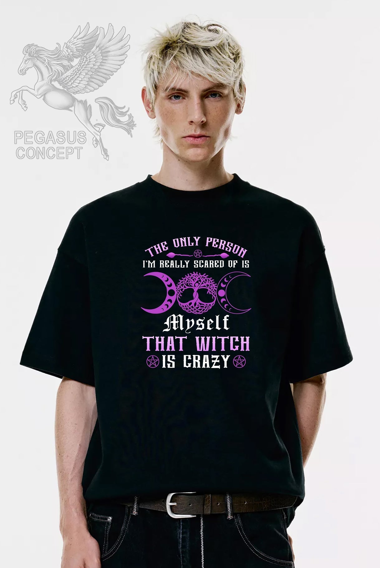 Μπλούζα μακό Premium ποιότητας σε χρώμα μαύρο με τύπωμα Witch