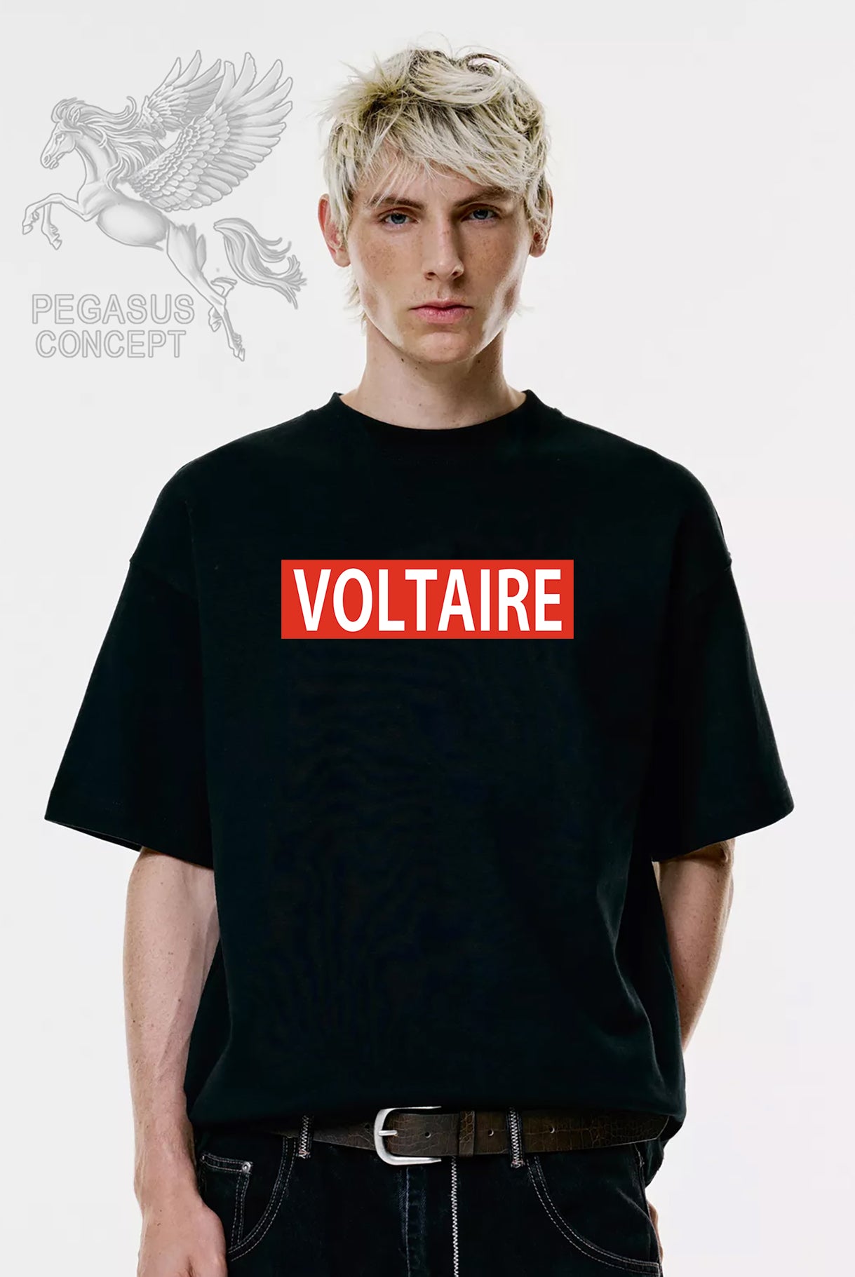 Μπλούζα μακό Premium ποιότητας σε χρώμα μαύρο με τύπωμα Voltaire