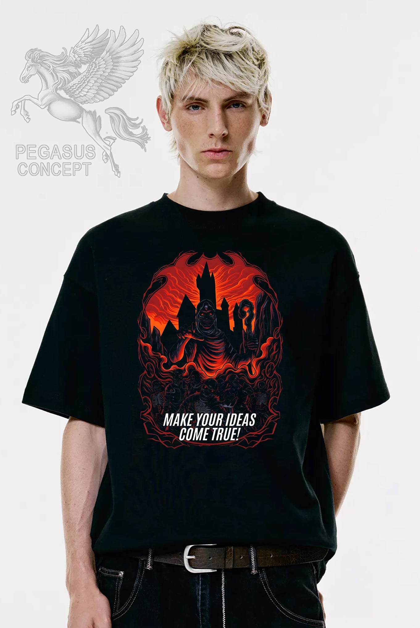 Μπλούζα μακό Premium ποιότητας σε χρώμα μαύρο με τύπωμα Make your Ideas Come True