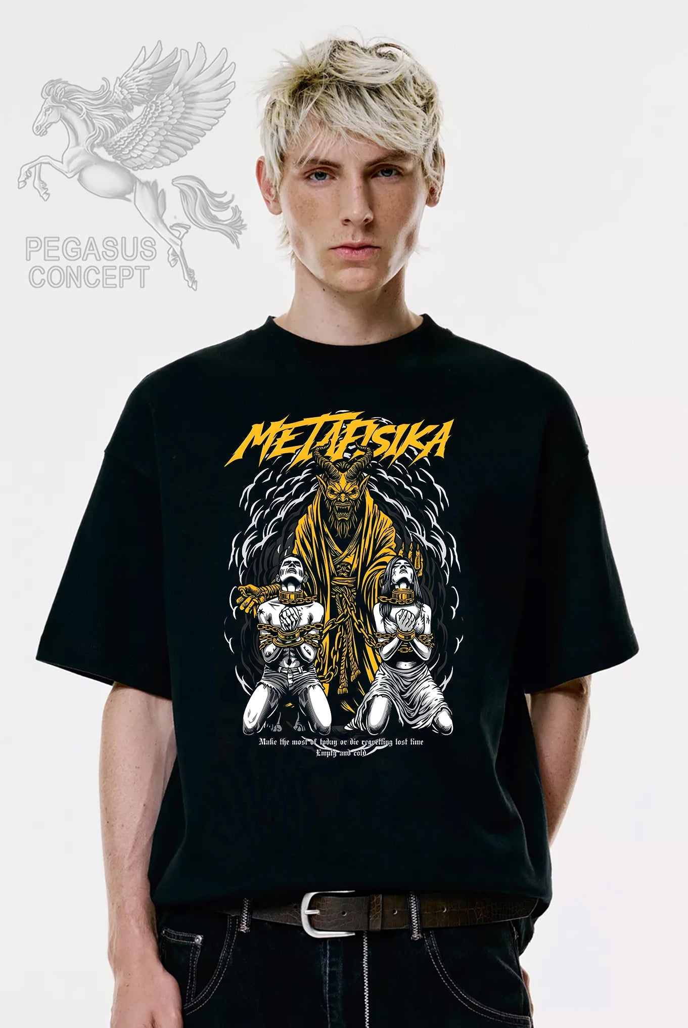 Μπλούζα μακό Premium ποιότητας σε χρώμα μαύρο με τύπωμα  Metafisika