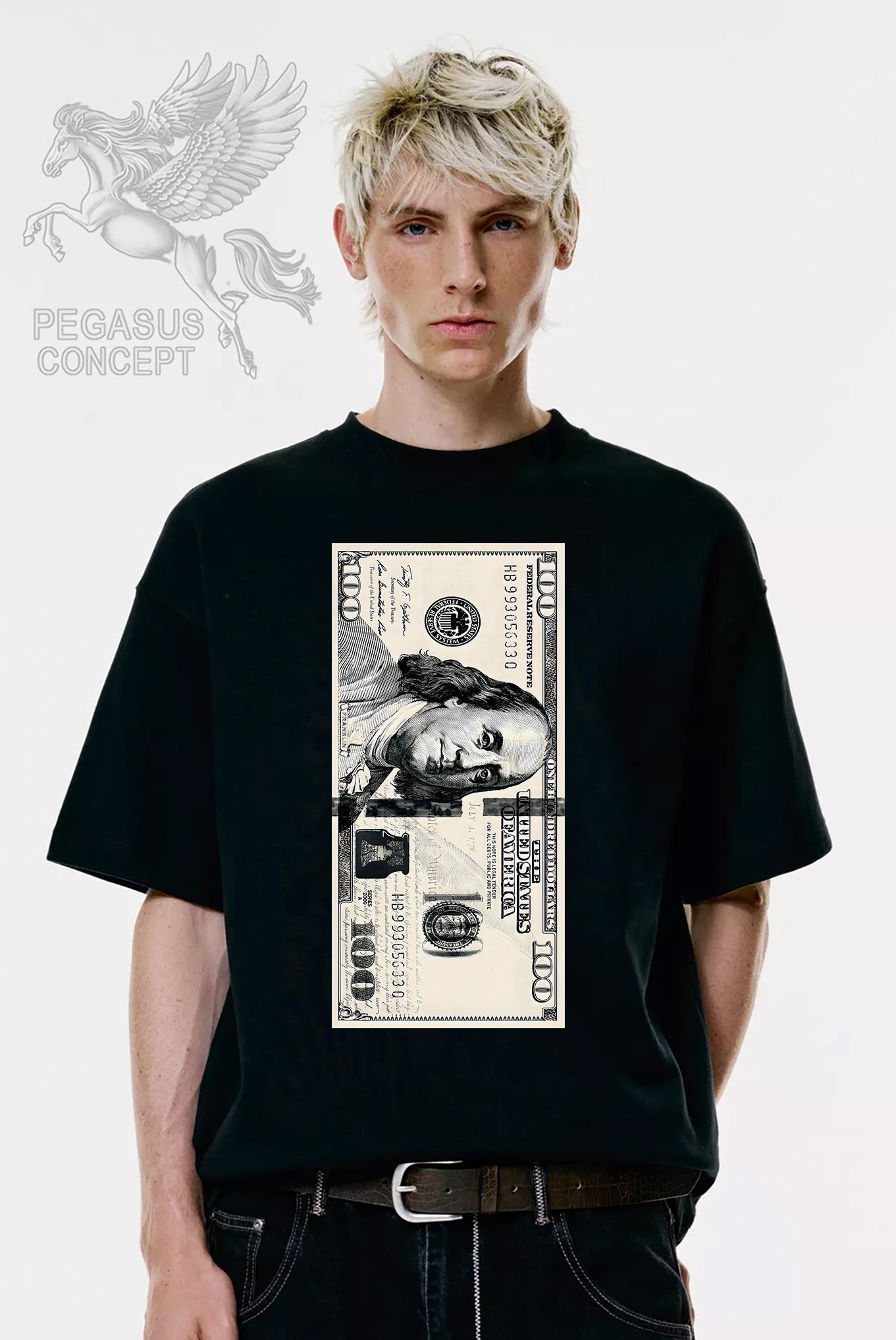 Μπλούζα μακό Premium ποιότητας σε χρώμα μαύρο με τύπωμα Dollar Art