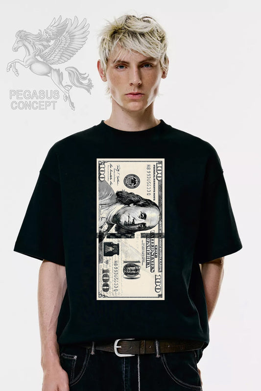 Μπλούζα μακό Premium ποιότητας σε χρώμα μαύρο με τύπωμα Dollar Art
