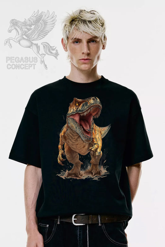 Μπλούζα μακό Premium ποιότητας σε χρώμα μαύρο με τύπωμα T-Rex