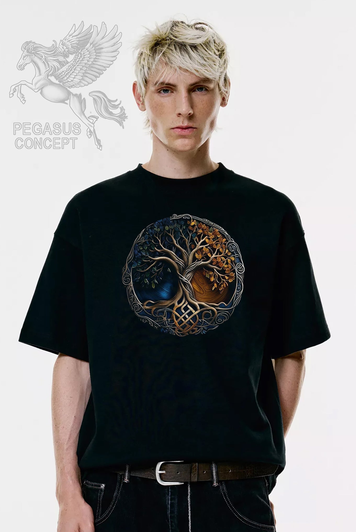 Μπλούζα μακό Premium ποιότητας σε χρώμα μαύρο με τύπωμα Tree of Life