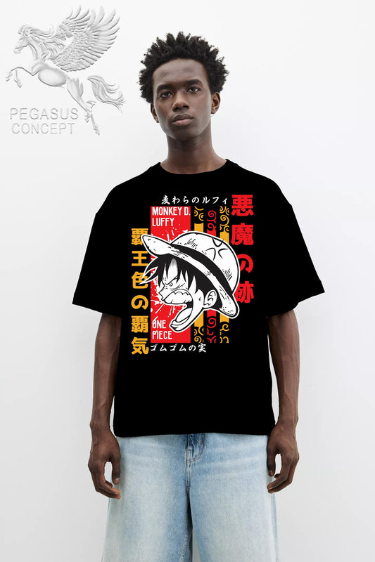 Μπλούζα μακό Premium ποιότητας σε χρώμα μαύρο με τύπωμα One Piece