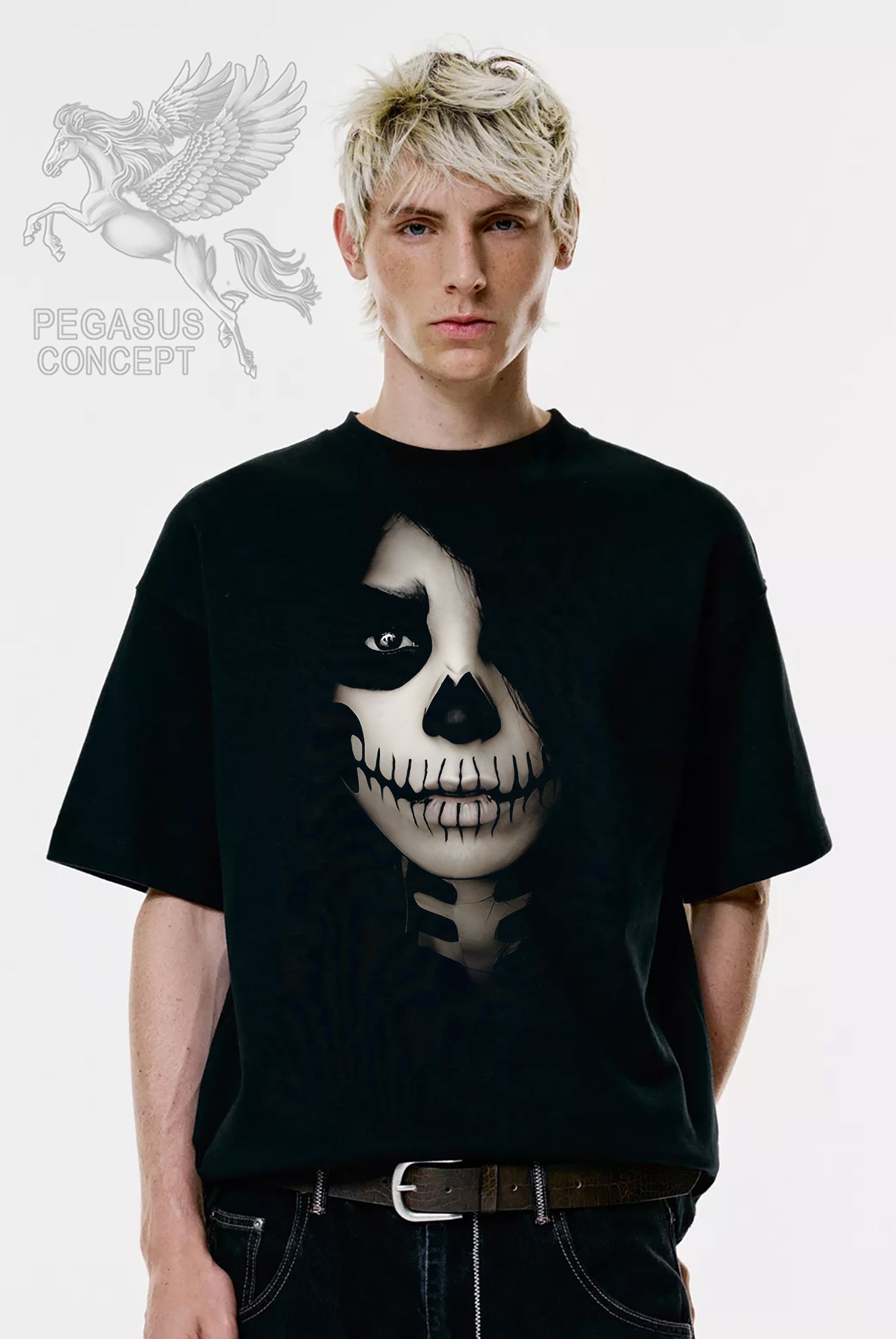 Μπλούζα μακό Premium ποιότητας σε χρώμα μαύρο με τύπωμα Candy Face Art