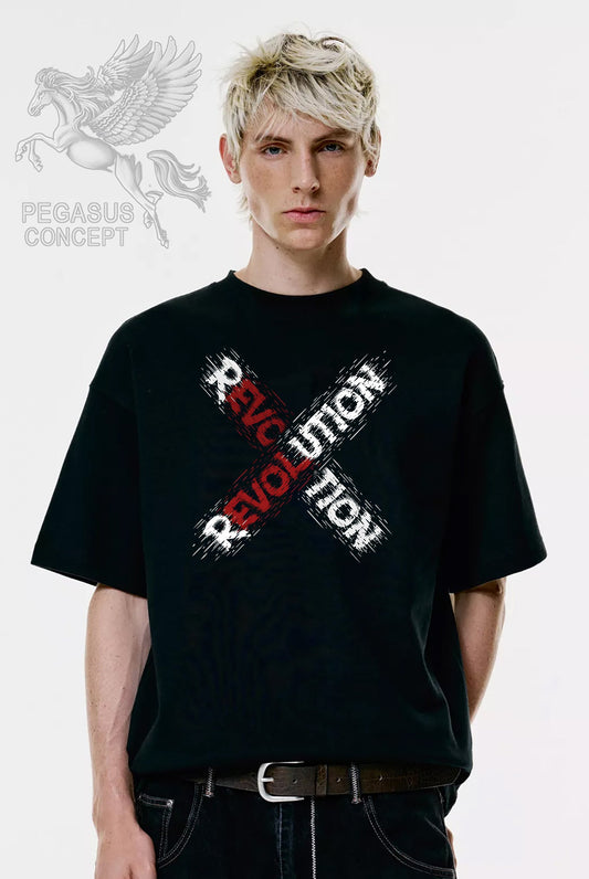 Μπλούζα μακό Premium ποιότητας σε χρώμα μαύρο με τύπωμα Revolution