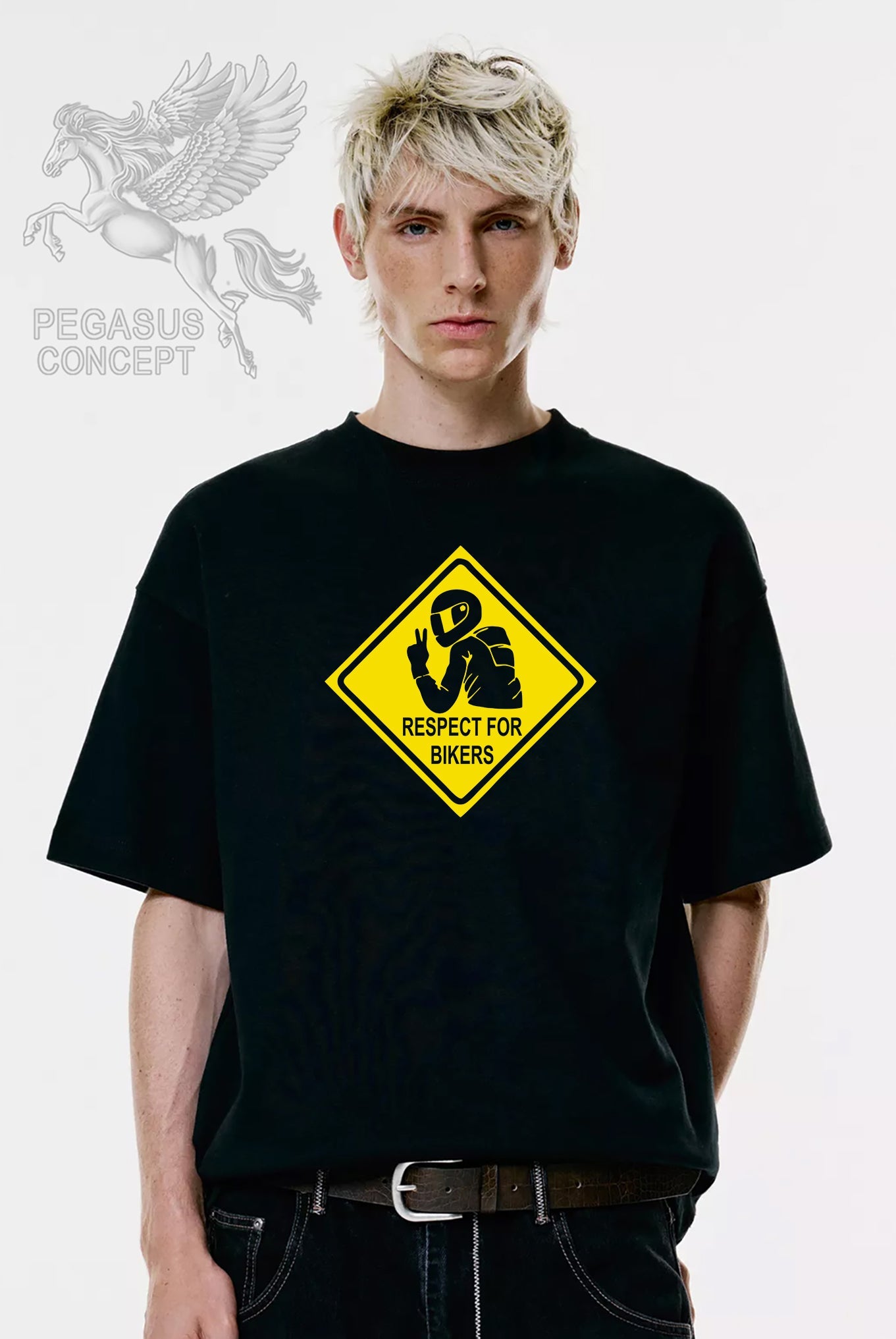 Μπλούζα μακό Premium ποιότητας σε χρώμα μαύρο με τύπωμα Motorcycle sign