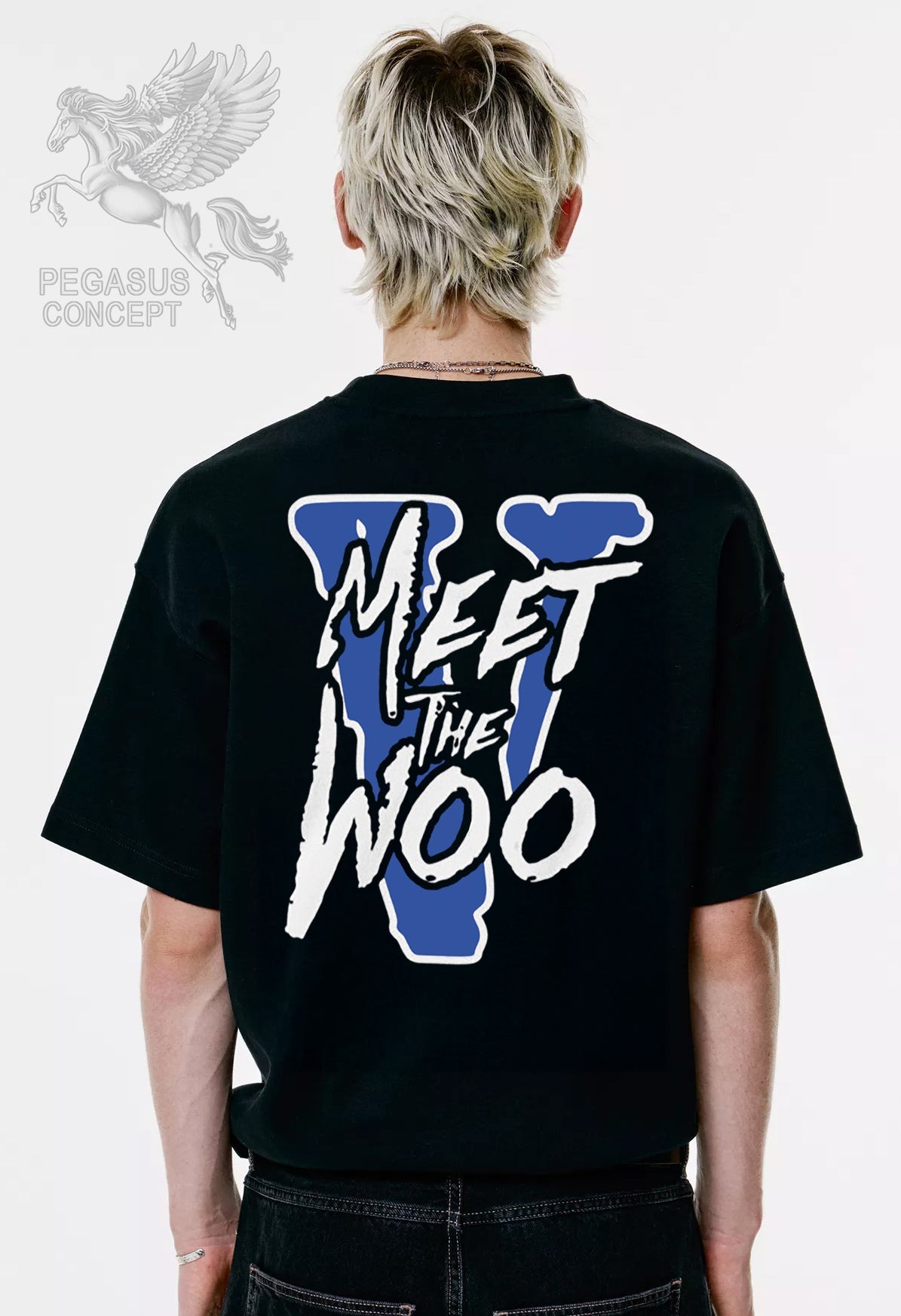 Μπλούζα μακό Premium ποιότητας σε χρώμα μαύρο με τύπωμα Vee the Woo