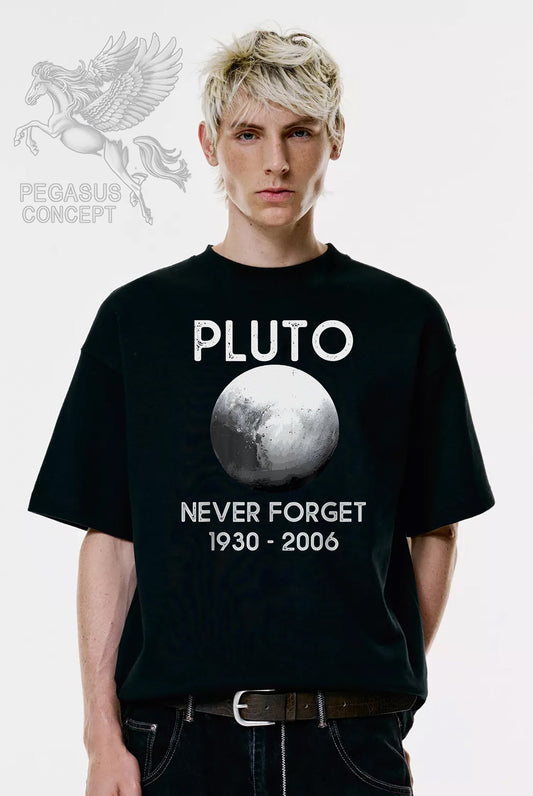 Μπλούζα μακό Premium ποιότητας σε χρώμα μαύρο με τύπωμα Pluto Planet