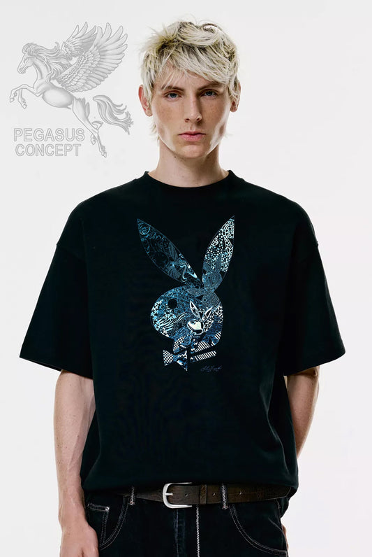 Μπλούζα μακό Premium ποιότητας σε χρώμα μαύρο με τύπωμα Retro Playboy