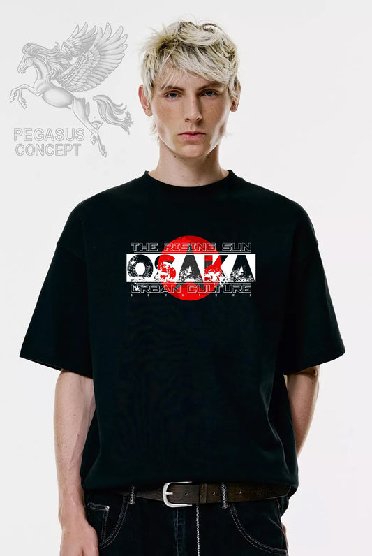 Μπλούζα μακό Premium ποιότητας σε χρώμα μαύρο με τύπωμα Osaka