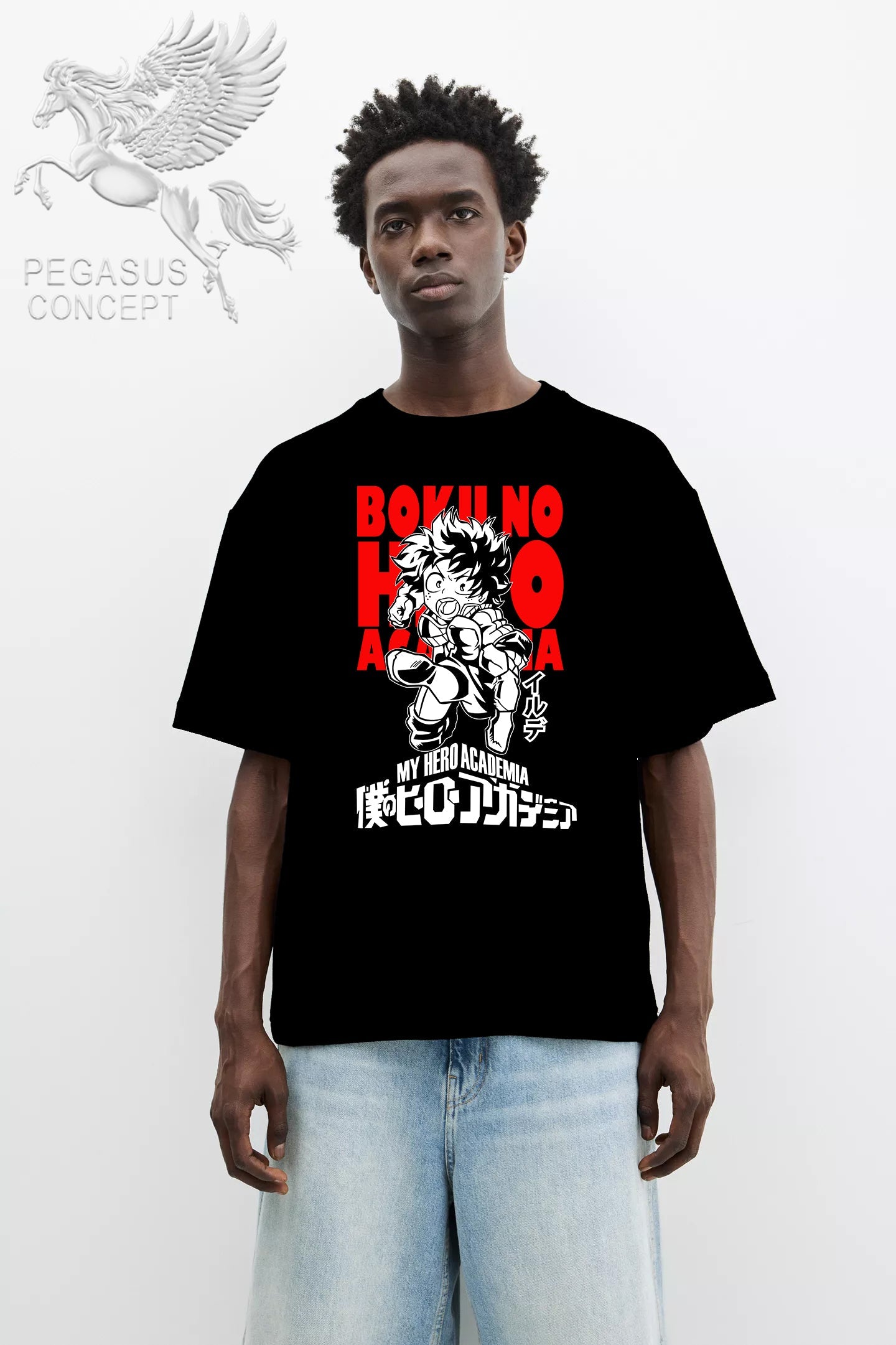 Μπλούζα μακό Premium ποιότητας σε χρώμα μαύρο με τύπωμα My Hero Academia