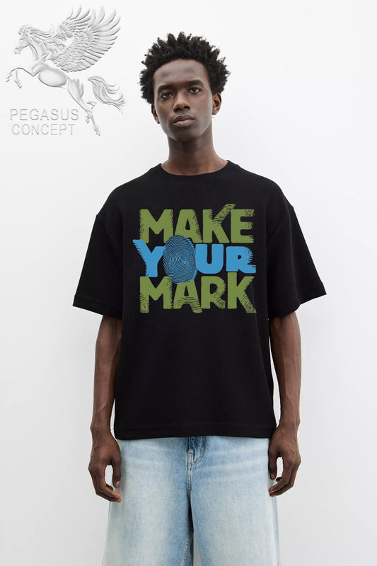 Μπλούζα μακό Premium ποιότητας σε χρώμα μαύρο με τύπωμα Make your mark