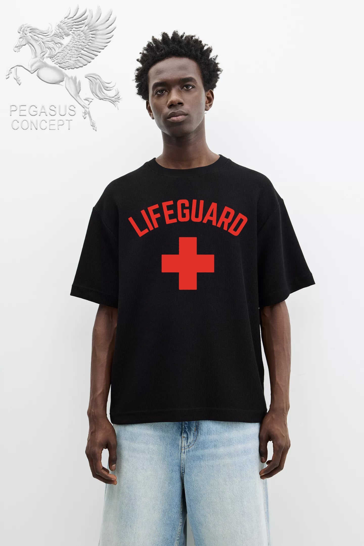 Μπλούζα μακό Premium ποιότητας σε χρώμα μαύρο με τύπωμα Lifeguard