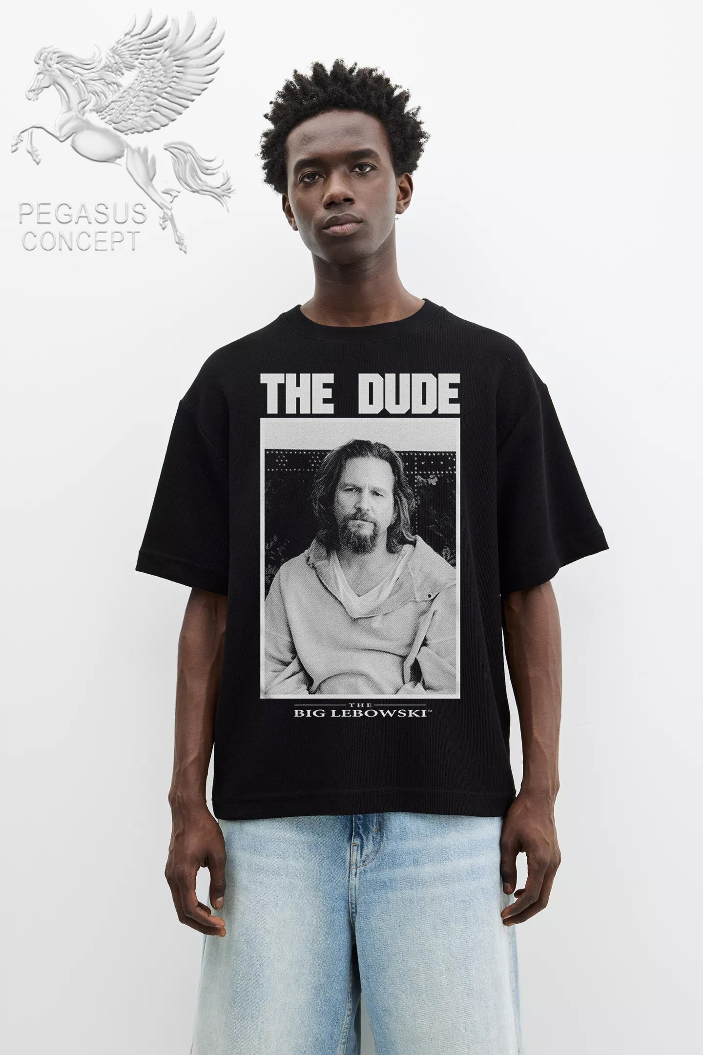 Μπλούζα μακό Premium ποιότητας σε χρώμα μαύρο με τύπωμα Lebowski